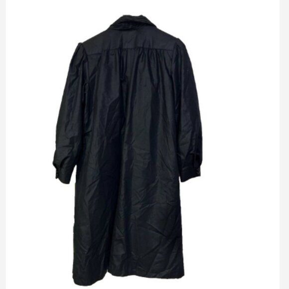 Vintage London Fog Maincoats Trench Coat Women’s 8 Petite Black Ruched Collar US - Picture 3 of 5